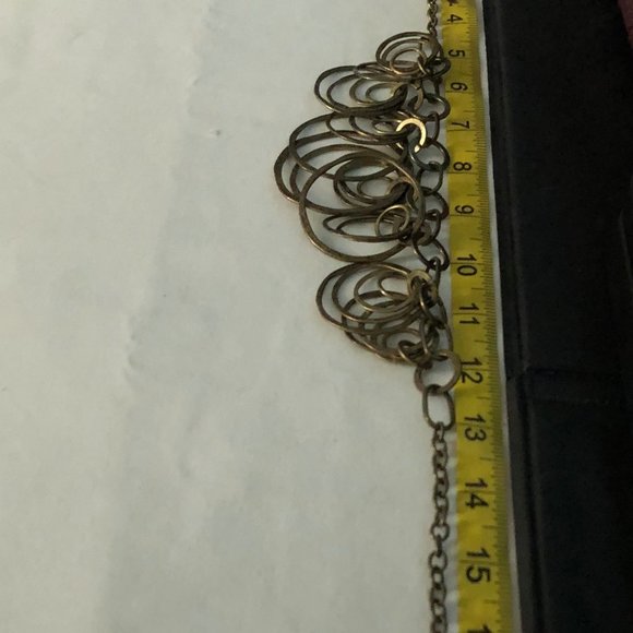 Unique Nested Circles Gold Tone Statement Necklace - Picture 9 of 10